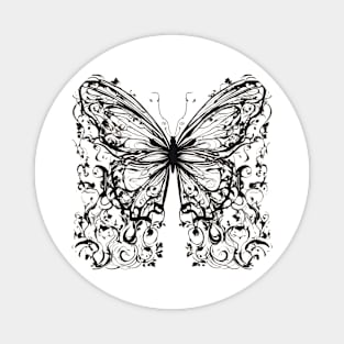 Flight of Grace The Majestic Butterfly Silhouette Magnet